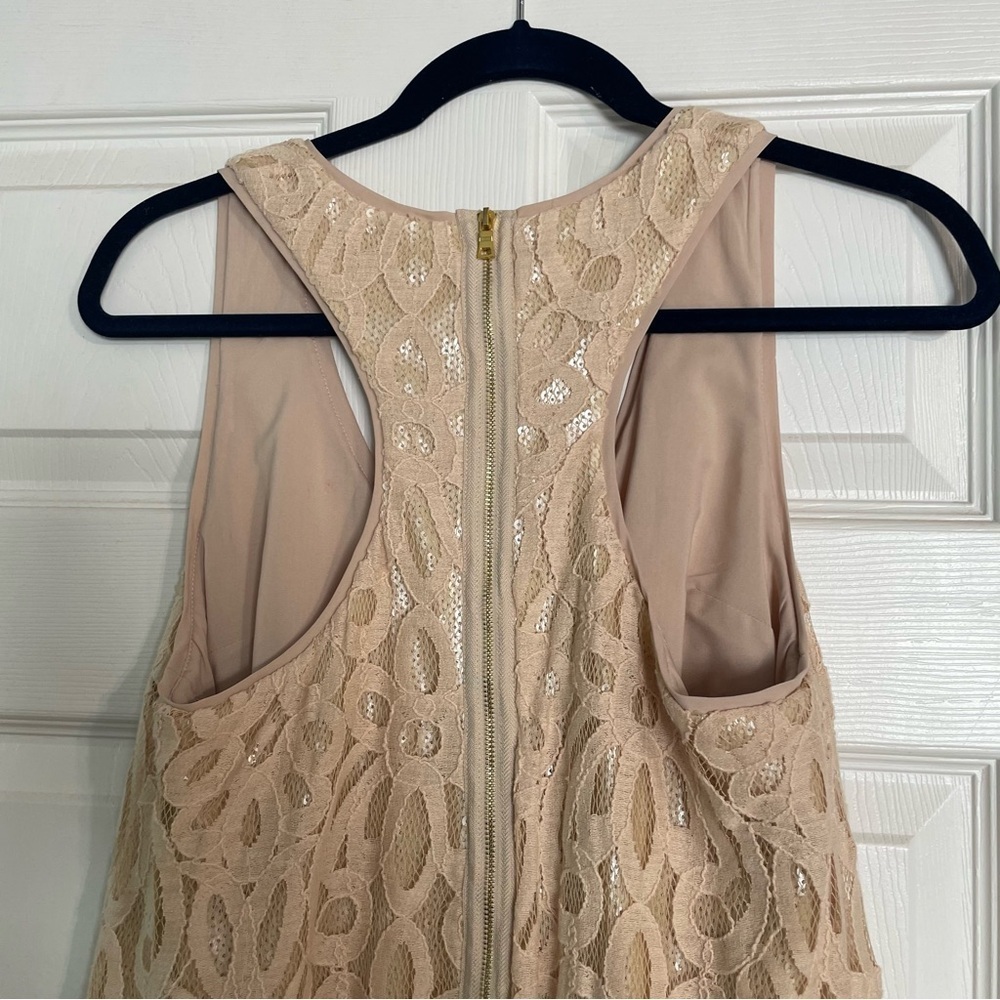 Ali Ro Gold Lace Designer Racer Back Dress - Picture 7 of 10